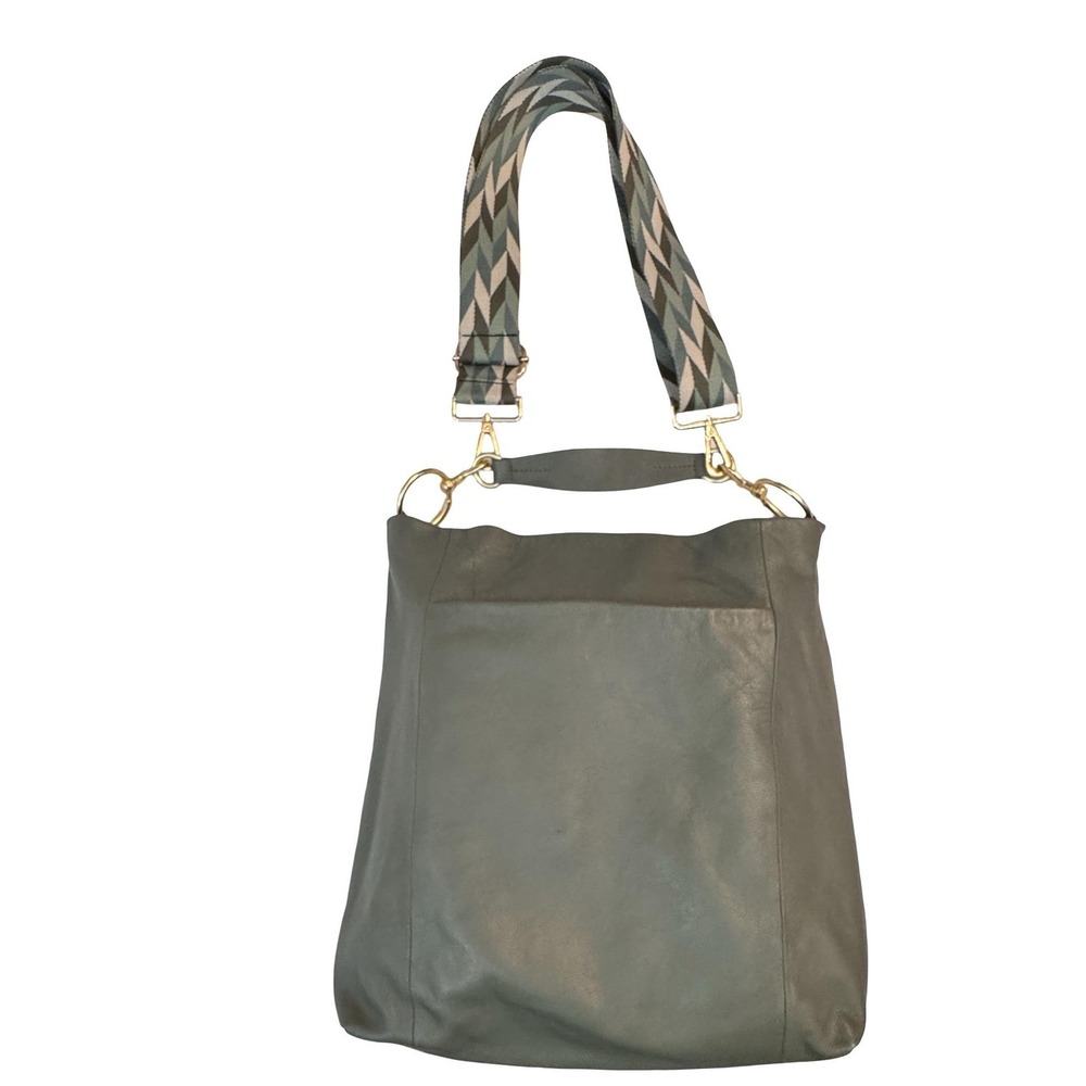 Vince Camuto Valda Leather Tote Bag Fig Leaf Green Crossbody Shoulder Hobo Bag‎ - Picture 14 of 16